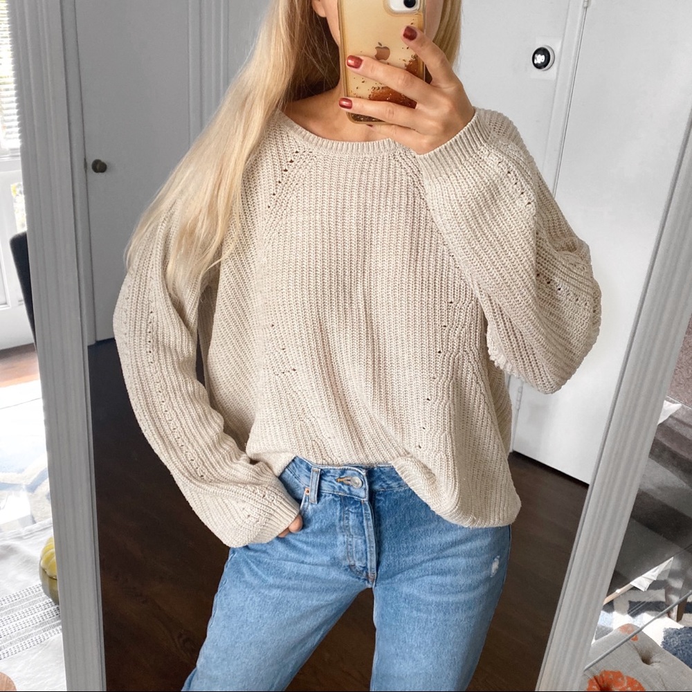 🐑 COLOURS OF THE WORLD OATMEAL LOOSE FIT KNIT JUMPER!